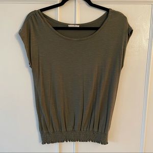 Maurices 24/7 Olive Shirt with Elastic Bottom